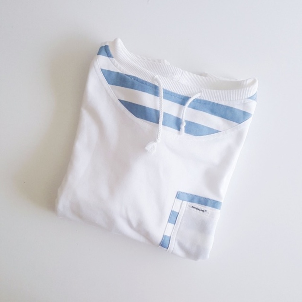 Nautical stripe light weight pullover